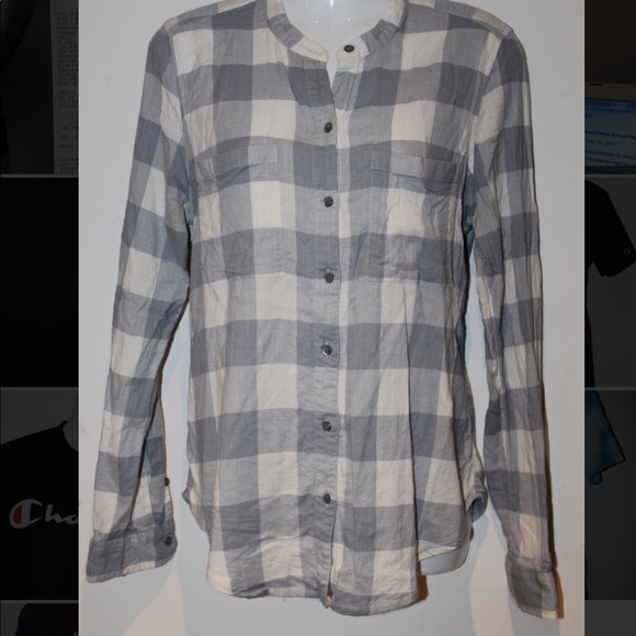 Lucky Brand Blue and White Flannel - Picture 2 of 3